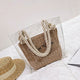 2 PCS/SET Transparent Shoulder Bags For Women 2019 Ladies Summer Beach Straw Bag With Rope Shoulder Bags Waterproof Handbag