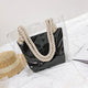 2 PCS/SET Transparent Shoulder Bags For Women 2019 Ladies Summer Beach Straw Bag With Rope Shoulder Bags Waterproof Handbag