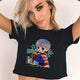 2018 Summer Women Crop Top Shirt VOGUE Letter Harajuku Print Black Tees Women Short Sleeve O-Neck T-shirt Camiseta Feminina