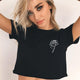 2018 Summer Women Crop Top Shirt VOGUE Letter Harajuku Print Black Tees Women Short Sleeve O-Neck T-shirt Camiseta Feminina
