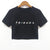 2018 Summer Women T-shirt FRIENDS Letter Harajuku Print Black Tees Women Short Sleeve O-Neck Crop Top Shirt Camiseta Feminina