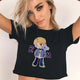 2018 Summer Women T-shirt FRIENDS Letter Harajuku Print Black Tees Women Short Sleeve O-Neck Crop Top Shirt Camiseta Feminina