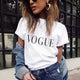 2018 Summer Women T-shirt VOGUE Letter Printed Tshirts Casual Tops Tee Harajuku Vintage White Shirt Woman Clothing Female