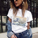 2018 Summer Women T-shirt VOGUE Letter Printed Tshirts Casual Tops Tee Harajuku Vintage White Shirt Woman Clothing Female