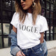 2018 Summer Women T-shirt VOGUE Letter Printed Tshirts Casual Tops Tee Harajuku Vintage White Shirt Woman Clothing Female