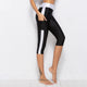 2018 Women Pants Compression Trousers Fitness Thin Short Leggings Summer Pants Side Pants Elastic Stretch Mid-Calf Leggings