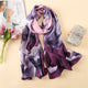 AlphaGal luxury brand Women Silk scarf Big Flower Print Purple Beach Shawl and Echarpe Designer scarves female beach stole bandana