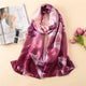 AlphaGal luxury brand Women Silk scarf Big Flower Print Purple Beach Shawl and Echarpe Designer scarves female beach stole bandana