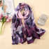 AlphaGal luxury brand Women Silk scarf Big Flower Print Purple Beach Shawl and Echarpe Designer scarves female beach stole bandana