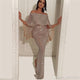 2019 Arabic Cap Sleeves Sequins Mermaid Evening Dresses Boat Neck  Split Floor Length Formal Party abiye gece elbisesi