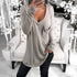 2019 Autumn Deep V-neck Tshirt Women Oversized t Shirt Female Loose Tee Shirt Femme Long Sleeve Long T-shirt For Women 3XL