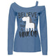 2019 Autumn Long Sleeve Unicorn Print T Shirt Women One Shoulder Harajuku Casual Letter Printed Loose Cotton Tops t-shirt