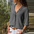 2019 Autumn T Shirt Femme T Shirt For Women Casual V-Neck Black Top Tee Shirt Female Long Sleeve Solid T-shirt Woman Tshirt Top