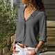 2019 Autumn T Shirt Femme T Shirt For Women Casual V-Neck Black Top Tee Shirt Female Long Sleeve Solid T-shirt Woman Tshirt Top