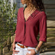 2019 Autumn T Shirt Femme T Shirt For Women Casual V-Neck Black Top Tee Shirt Female Long Sleeve Solid T-shirt Woman Tshirt Top