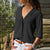 2019 Autumn T Shirt Femme T Shirt For Women Casual V-Neck Black Top Tee Shirt Female Long Sleeve Solid T-shirt Woman Tshirt Top