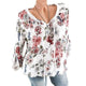 2019 Autumn T Shirt Femme T Shirt For Women V-Neck White Top Tee Shirt Female Long Sleeve Print T-shirt Woman Tshirt Top
