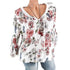 2019 Autumn T Shirt Femme T Shirt For Women V-Neck White Top Tee Shirt Female Long Sleeve Print T-shirt Woman Tshirt Top