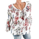 2019 Autumn T Shirt Femme T Shirt For Women V-Neck White Top Tee Shirt Female Long Sleeve Print T-shirt Woman Tshirt Top
