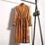 2019 Autumn Winter Women Corduroy Dresses Casual Long Sleeve High Elastic Waist Flower Print Party Dress Female Dress Vestidos