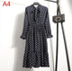 2019 Autumn Women Dress For Ladies Long Sleeve Polka Dot Vintage Chiffon Shirt Dress Casual Black Red Floral Winter Midi Dress