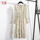 2019 Autumn Women Dress For Ladies Long Sleeve Polka Dot Vintage Chiffon Shirt Dress Casual Black Red Floral Winter Midi Dress
