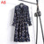 2019 Autumn Women Dress For Ladies Long Sleeve Polka Dot Vintage Chiffon Shirt Dress Casual Black Red Floral Winter Midi Dress