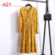 2019 Autumn Women Dress For Ladies Long Sleeve Polka Dot Vintage Chiffon Shirt Dress Casual Black Red Floral Winter Midi Dress