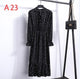 2019 Autumn Women Dress For Ladies Long Sleeve Polka Dot Vintage Chiffon Shirt Dress Casual Black Red Floral Winter Midi Dress
