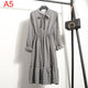 2019 Autumn Women Dress For Ladies Long Sleeve Polka Dot Vintage Chiffon Shirt Dress Casual Black Red Floral Winter Midi Dress