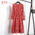 2019 Autumn Women Dress For Ladies Long Sleeve Polka Dot Vintage Chiffon Shirt Dress Casual Black Red Floral Winter Midi Dress