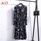2019 Autumn Women Dress For Ladies Long Sleeve Polka Dot Vintage Chiffon Shirt Dress Casual Black Red Floral Winter Midi Dress