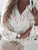 2019 Autumn Women Elegant Basic Top Female V-Neck Stylish Leisure Workwear Blouse Letter Print Button Through Casual Shirt