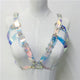 2019 Clear PVC Holographic Choker Straps Belt Tank Tops Women Sexy Harness Hollow Out Body Bondage Festival Rave Crop Top
