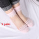 2019 Elastic Socks Crystal Glass Silk Ultrathin Lace Literary Sale 5 Pairs Summer Transparent Short Socks