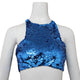 2019 Glitter Sequins Halter Crop Top Women Sexy Bandage Tank Tops Rave Festival Top Summer Beach Tops Party Clubwear Streetwear
