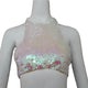 2019 Glitter Sequins Halter Crop Top Women Sexy Bandage Tank Tops Rave Festival Top Summer Beach Tops Party Clubwear Streetwear