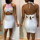 2019 Glitter Sequins Halter Crop Top Women Sexy Bandage Tank Tops Rave Festival Top Summer Beach Tops Party Clubwear Streetwear