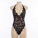2019 Hot Sale Backless Halter Lace Bodysuit Transparent Female Body Hot Sexy Teddies 2019 Jumpsuits Women Deep V Sheer Bodysuits