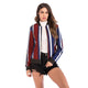 2019 New Autumn Vertical Stripes Zippers Jacket Women Long Sleeve Bomber Jackets Famale Short Biker Jackets Coat Outwear
