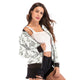 2019 New Autumn Vertical Stripes Zippers Jacket Women Long Sleeve Bomber Jackets Famale Short Biker Jackets Coat Outwear