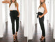 2019 New Brand High Elastic Waist Harem Pants Women Spring Summer Fashion Ninth Pants Female Office Lady Black Trousers Belt