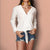 2019 New Fashion Summer Office Casual White Ladies Shirts Stylish Bowtie Tied Solid Women's Blouse