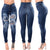 2019 New Fashion casual Ultra Stretchy Blue Ripped Jeans Woman Denim Pants Trousers For Women Pencil Skinny Jeans