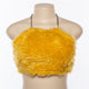 2019 New Fluffy Faux Fur Halter Crop Top Women Sexy Backless Knit Tank Top Rave Festival Party Clubwear Summer Streetwear Tops