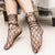 2019 New Hot High Quality Casual Women Ruffle Fishnet Ankle High Mesh Lace Fish Net Short Funny Pearl Thin Stockings