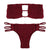 2019 Sexy Bandeau Biquini Strapless Backless Solid Color Low Waist Bandage Shirring Strappy Swimsuit Women Bikini Set