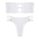 2019 Sexy Bandeau Biquini Strapless Backless Solid Color Low Waist Bandage Shirring Strappy Swimsuit Women Bikini Set