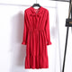 2019 Spring Dress Long Sleeve Office Polka Dot Vintage Dress Women Casual Red Floral Autumn Shirt Chiffon Midi Dress For Ladies