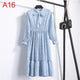 2019 Spring Dress Long Sleeve Office Polka Dot Vintage Dress Women Casual Red Floral Autumn Shirt Chiffon Midi Dress For Ladies